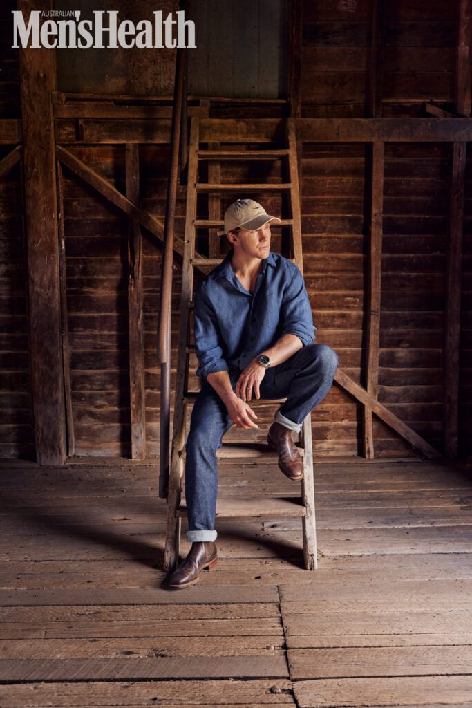 Michael Hooper sitting on ladder